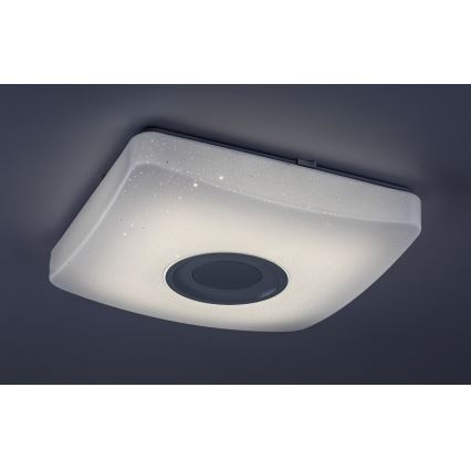 Rabalux - LED RGB reguliuojamo ryškumo lubinis šviestuvas su garsiakalbiu LED/18W/230V 3000-6000K Bluetooth + nuotolinio valdymo pultas 36,5x36,5 cm