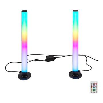 Rabalux - RINKINYS 2x LED RGB Reguliuojama stalinė lempa PACO LED/5W/5V + nuotolinio valdymo pultas