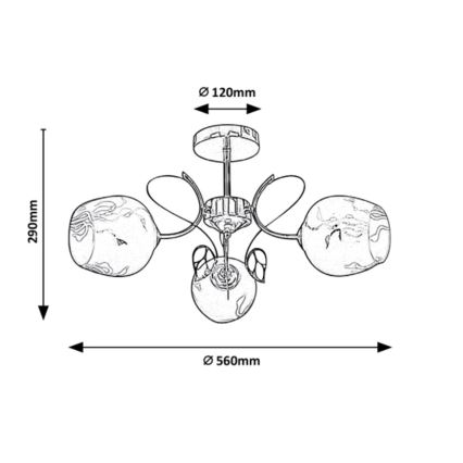 Rabalux - Sietynas ant stulpo 3xE27/40W/230V