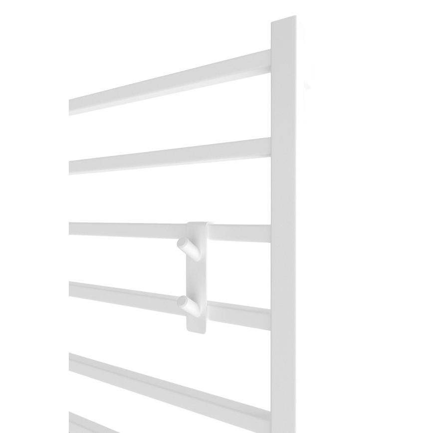 Radiatoriaus kabliukas INOX, nerūdijančio plieno / baltas