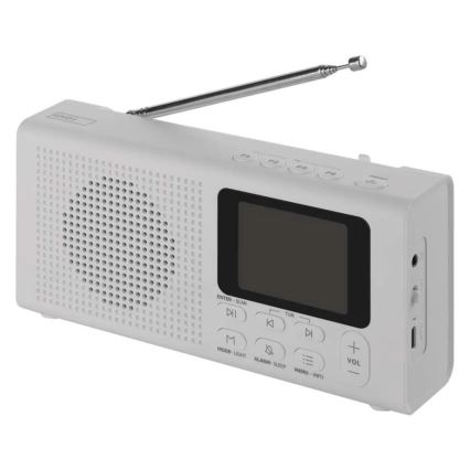 Radija DAB DAB+ FM 3W/5V/4xAA balta