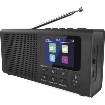 Radija DAB DAB+ FM 3W/5V/4xAA juoda