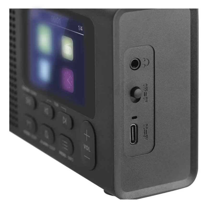 Radija DAB DAB+ FM 3W/5V/4xAA juoda