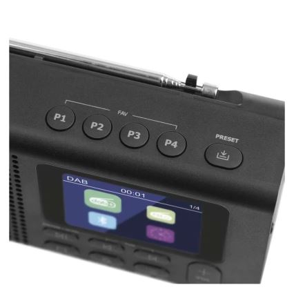 Radija DAB DAB+ FM 3W/5V/4xAA juoda