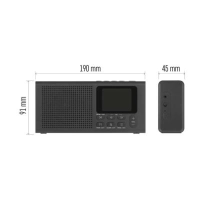 Radija DAB DAB+ FM 3W/5V/4xAA juoda