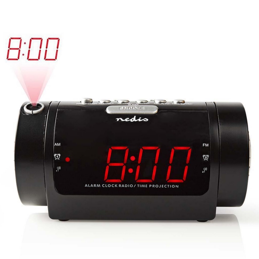 Radijo žadintuvas su LED ekranu ir projektoriumi 230V