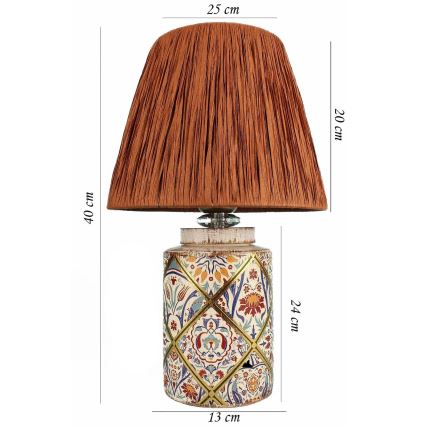 RAMZES 1xE27/40W/230V na stalo lempa iš rafijos
