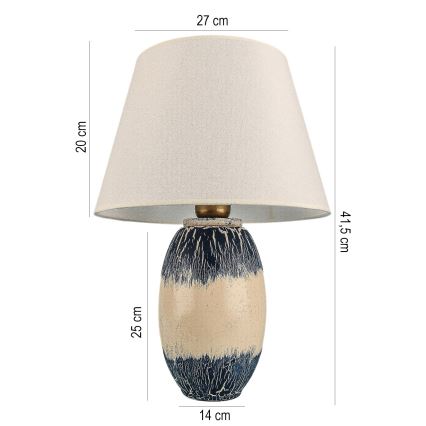 RAMZES Stalo lemputė 1xE27/40W/230V kreminė/mėlyna