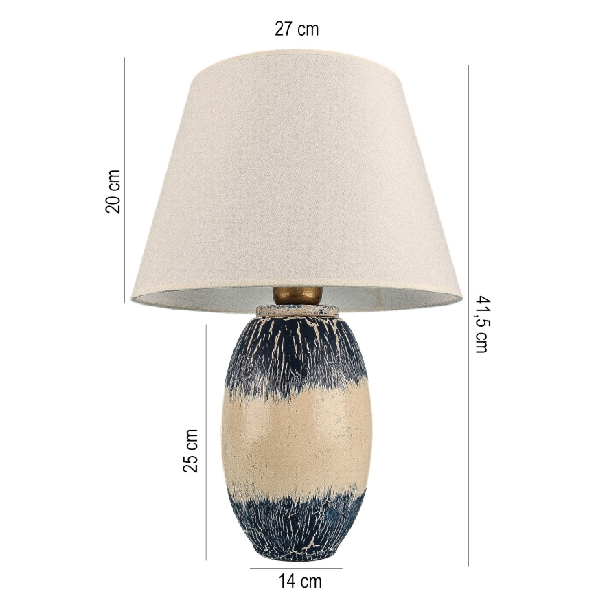RAMZES Stalo lemputė 1xE27/40W/230V kreminė/mėlyna