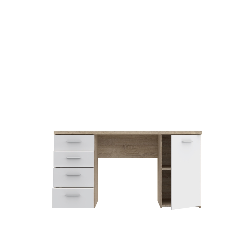 Rašomasis stalas ARENO baltas/sonoma ąžuolas