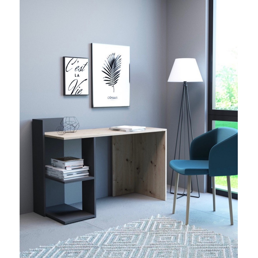 Rašomasis stalas MARLO ąžuolas artisan/antracitas