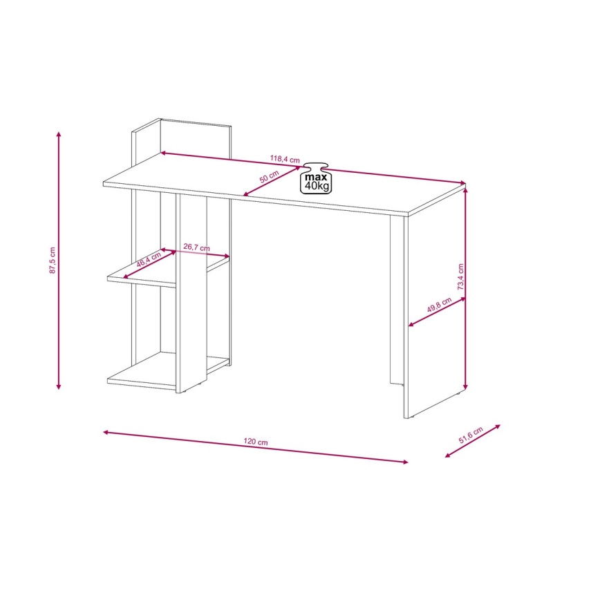 Rašomasis stalas MARLO ąžuolas artisan/antracitas