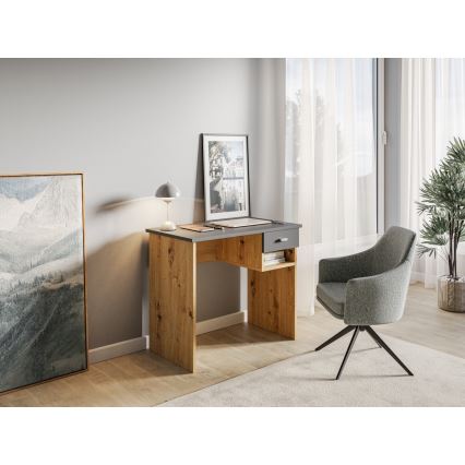 Rašomasis stalas RICO ąžuolas artisan/pilka