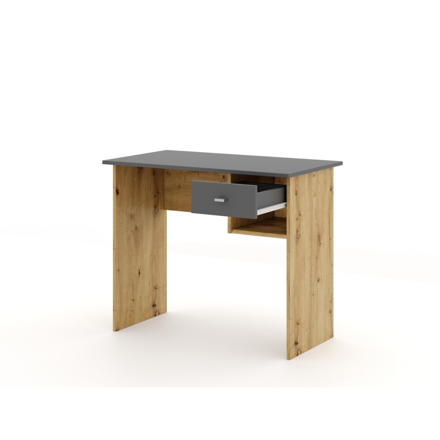 Rašomasis stalas RICO ąžuolas artisan/pilka