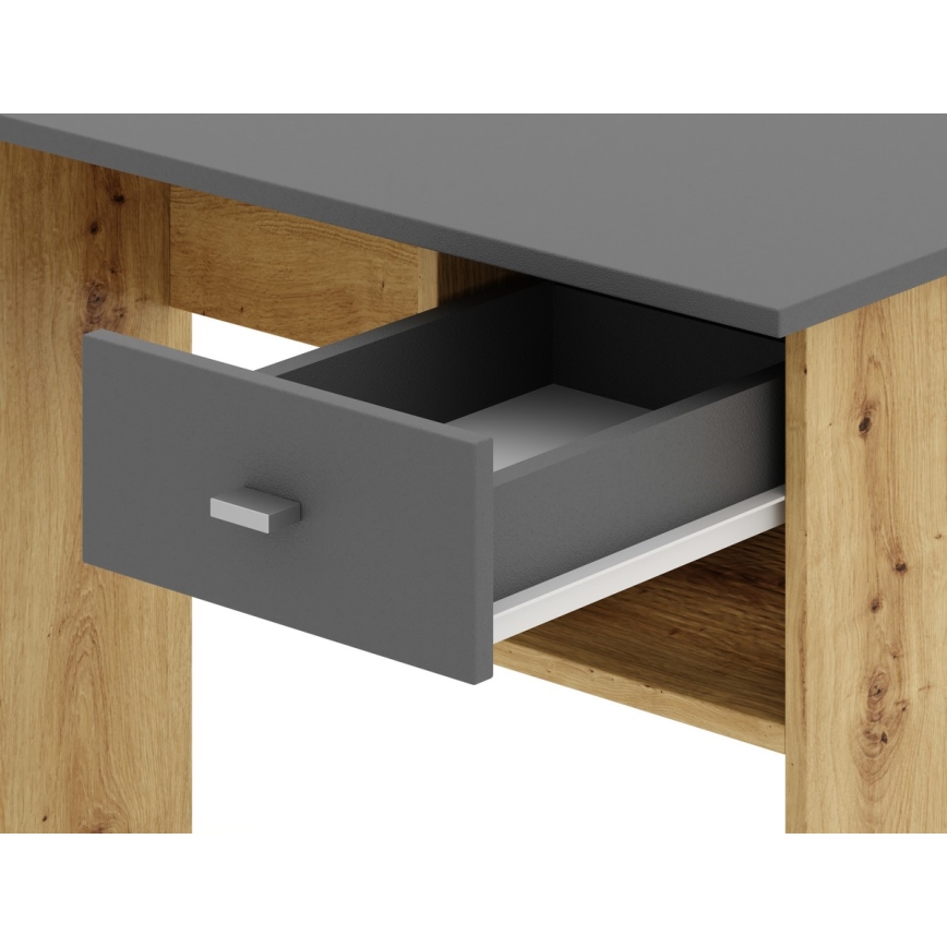 Rašomasis stalas RICO ąžuolas artisan/pilka