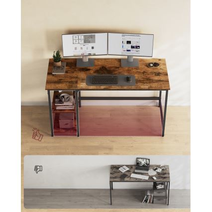 Rašomasis stalas SOLEA 140x60 cm rudas/juodas
