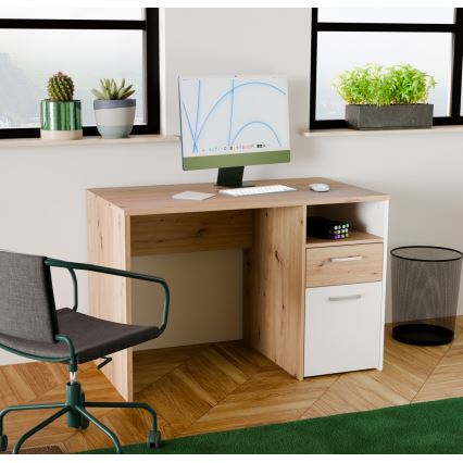 Rašomasis stalas URO ąžuolas artisan/baltas