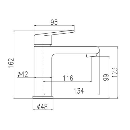 RAV Slezák CO128.0CMATZ - Maišytuvas praustuvui COLORADO 16,2 cm juodas/auksinis