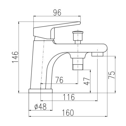 RAV Slezák CO148.0 - Vonios maišytuvas COLORADO 14,6 cm blizgus chromas