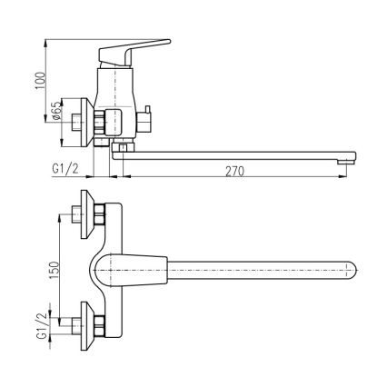 RAV Slezák CO153.5CMATZ - Vonios maišytuvas COLORADO juodas/auksinis