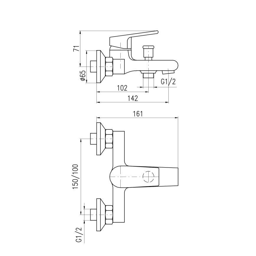 RAV Slezák CO154.5 - vonios maišytuvas COLORADO, blizgus chromas
