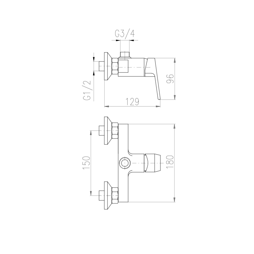 RAV Slezák CO182.5 - dušo maišytuvas COLORADO, blizgus chromas