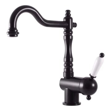 RAV Slezák L508.0/8CMAT - Kriauklės/praustuvo maišytuvas LABE RETRO 25,6 cm matinė juoda