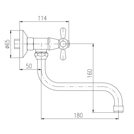 RAV Slezák MK101.5/21SM - praustuvo/kriauklės maišytuvas MORAVA RETRO, sendintas žalvaris