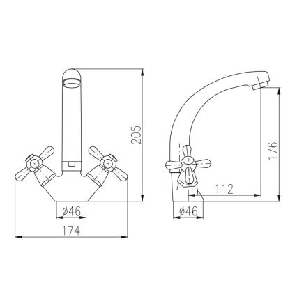 RAV Slezák MK120.0/2 - praustuvo maišytuvas MORAVA, 20,5 cm, blizgus chromas