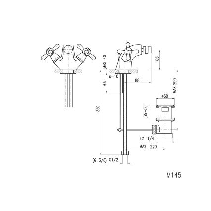 RAV Slezák MK145.0 - Bidė maišytuvas + nuotėkio komplektas MORAVA 6,5 cm blizgus chromas