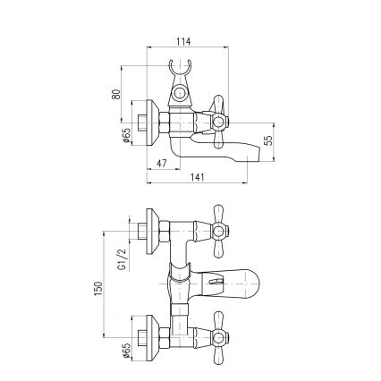 RAV Slezák MK154.5 - vonios maišytuvas MORAVA, blizgus chromas