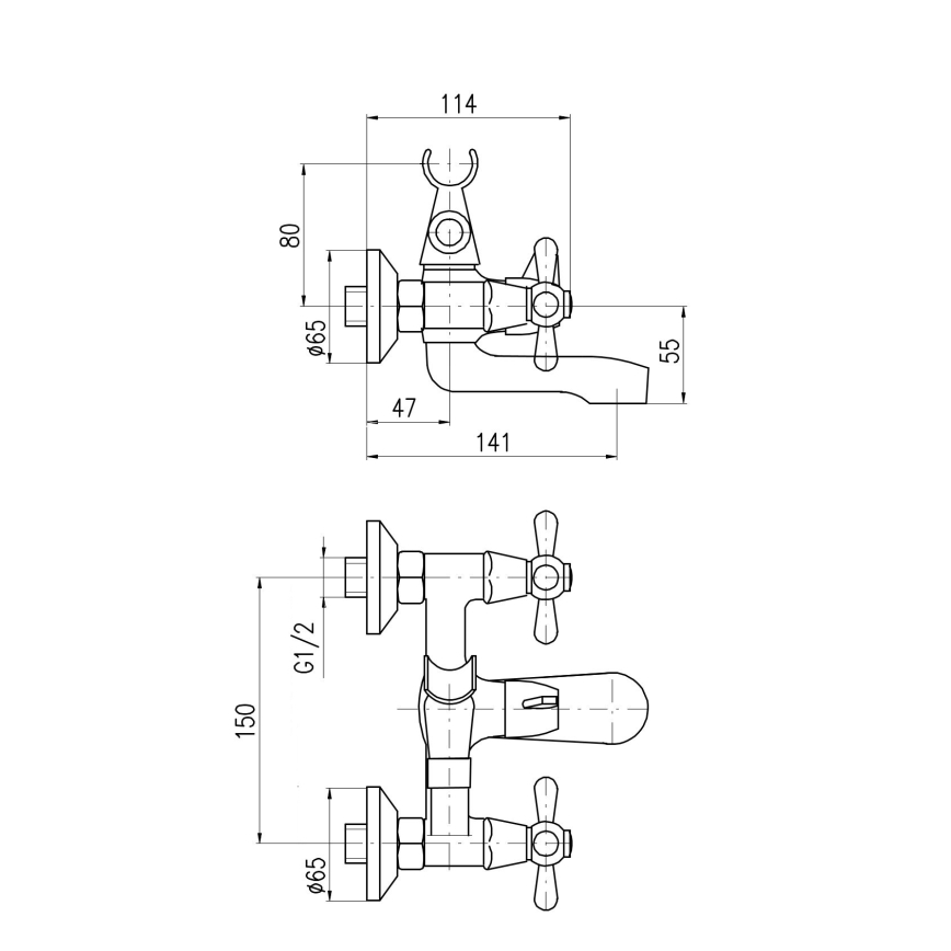 RAV Slezák MK154.5 - vonios maišytuvas MORAVA, blizgus chromas
