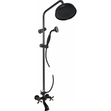 RAV Slezák MK159.5/7CMATSM - Vonios komplektas su maišytuvu MORAVA RETRO, juoda/žalvaris