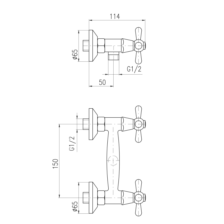 RAV Slezák MK180.5 - MORAVA dušo maišytuvas, blizgus chromas