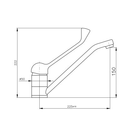 RAV Slezák MS605.0 - praustuvo maišytuvas su medicinine svirtimi MISSISSIPPI, 22,2 cm, blizgus chromas