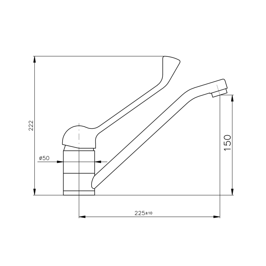 RAV Slezák MS605.0 - praustuvo maišytuvas su medicinine svirtimi MISSISSIPPI, 22,2 cm, blizgus chromas