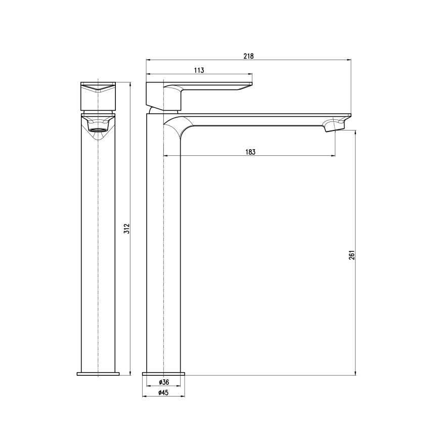 RAV Slezák NL130.0BMAT - Praustuvo maišytuvas NIL 31,2 cm matinė balta