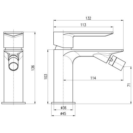 RAV Slezák NL144.0ZRK - Bidetinis maišytuvas NIL 13,6 cm, matinė rožinio aukso apdaila