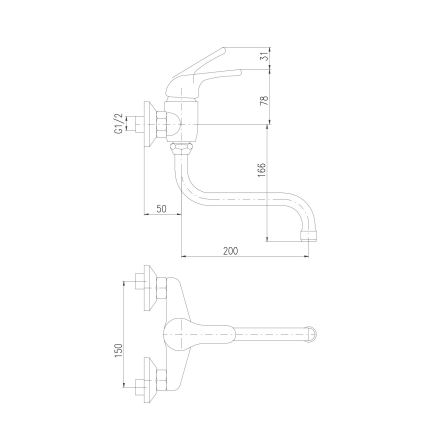 RAV Slezák SA001.5/21 - Plautuvės/praustuvo maišytuvas SAZAVA blizgus chromas