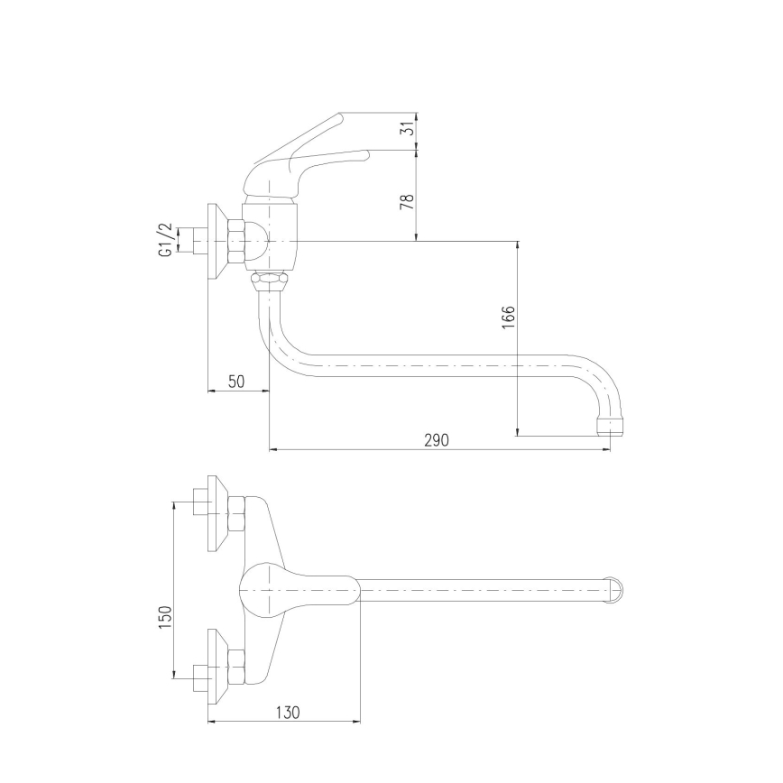 RAV Slezák SA001.5/22 - Virtuvinis/praustuvo maišytuvas SAZAVA blizgus chromas