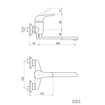 RAV Slezák SA001.5/23 - Plautuvės/praustuvės maišytuvas SAZAVA blizgus chromas