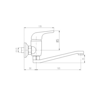 RAV Slezák SA001.5/26 - Plautuvės/praustuvo maišytuvas SAZAVA blizgus chromas