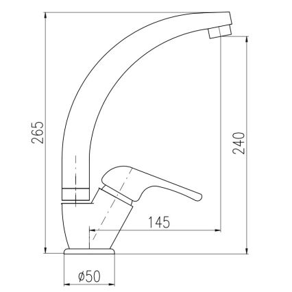 RAV Slezák SA006.0/3 - Plautuvės maišytuvas SAZAVA 26,5 cm, blizgus chromas