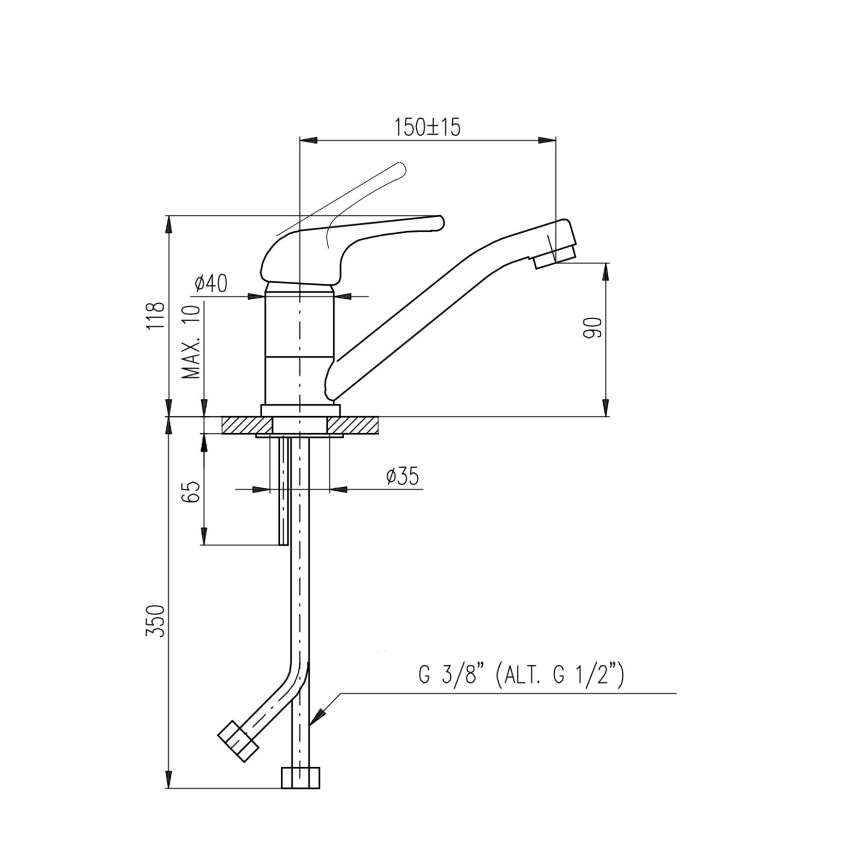 RAV Slezák SA015.0 - praustuvo maišytuvas SAZAVA 11,8 cm blizgus chromas