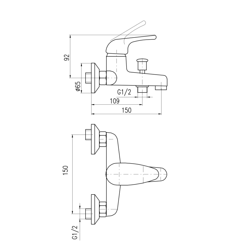 RAV Slezák SA054.5 - vonios maišytuvas SAZAVA, blizgus chromas