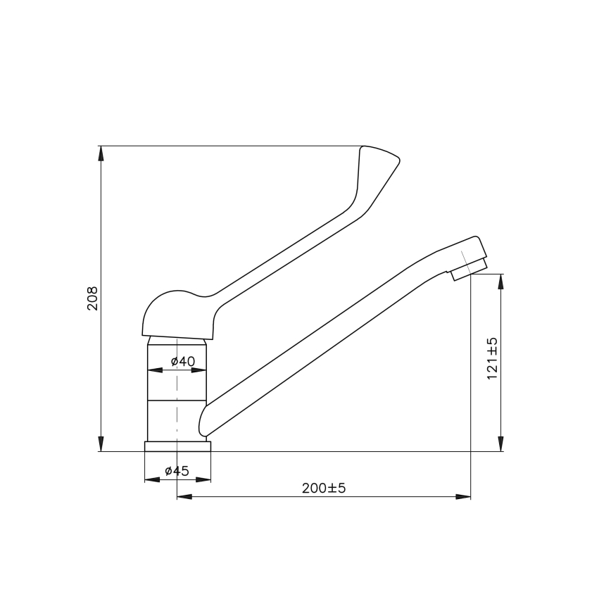 RAV Slezák SA605.0 - Praustuvo maišytuvas su medicinine svirtimi SAZAVA 20,8 cm blizgus chromas