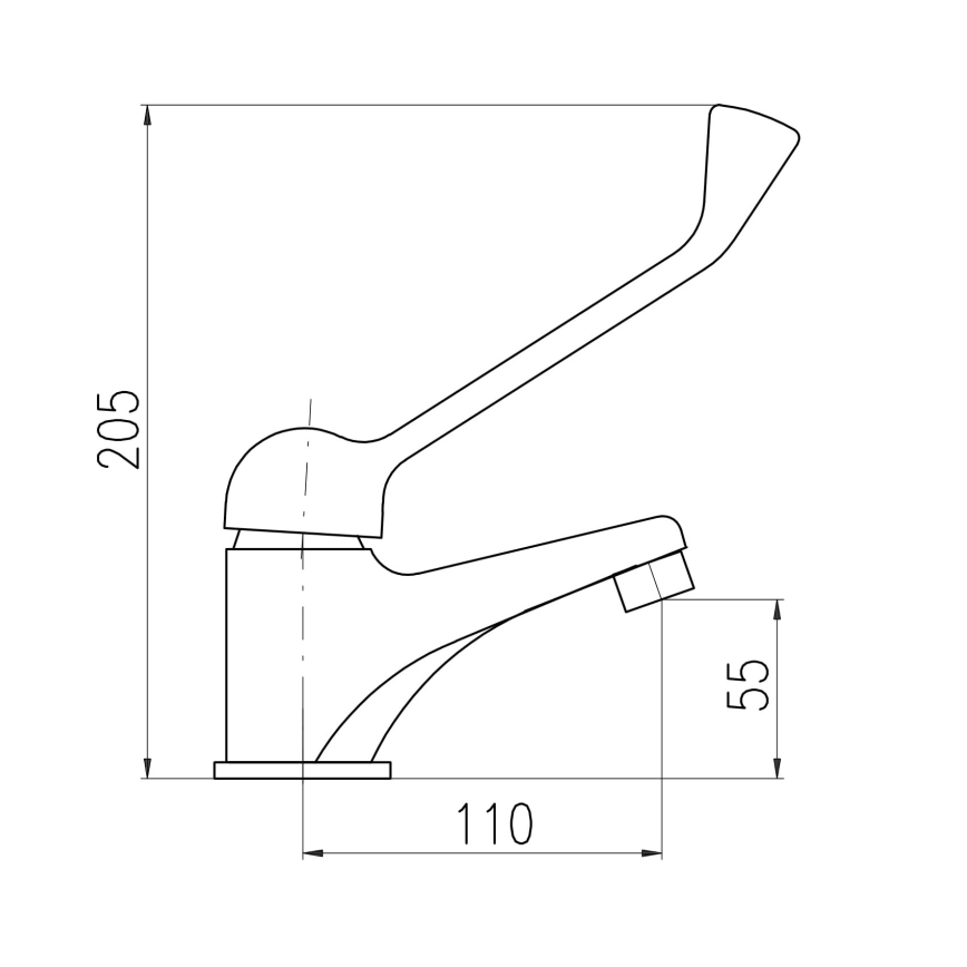 RAV Slezák SA626.0 - Praustuvo maišytuvas su medicinine svirtimi SAZAVA 20,5 cm blizgus chromas
