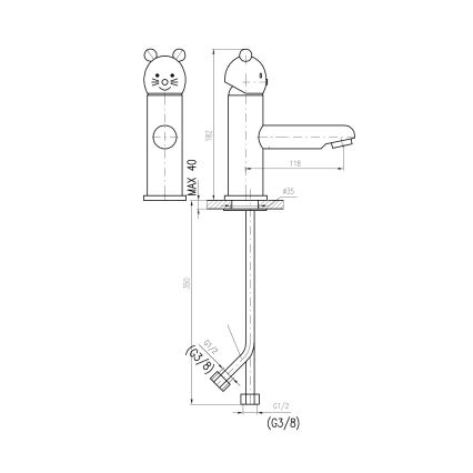 RAV Slezák SE326.0 - Praustuvo maišytuvas JUNIOR 18,2 cm raudonas/mėlynas