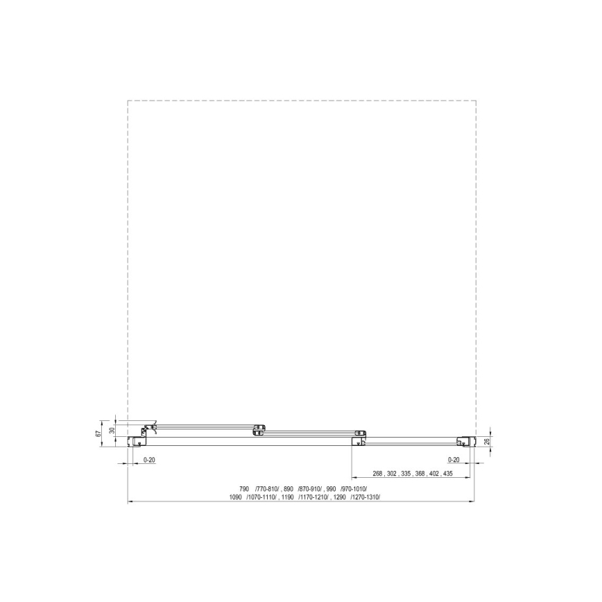 Ravak 00V701R211 - Trijų dalių dušo durys SUPERNOVA 90x198 cm baltos