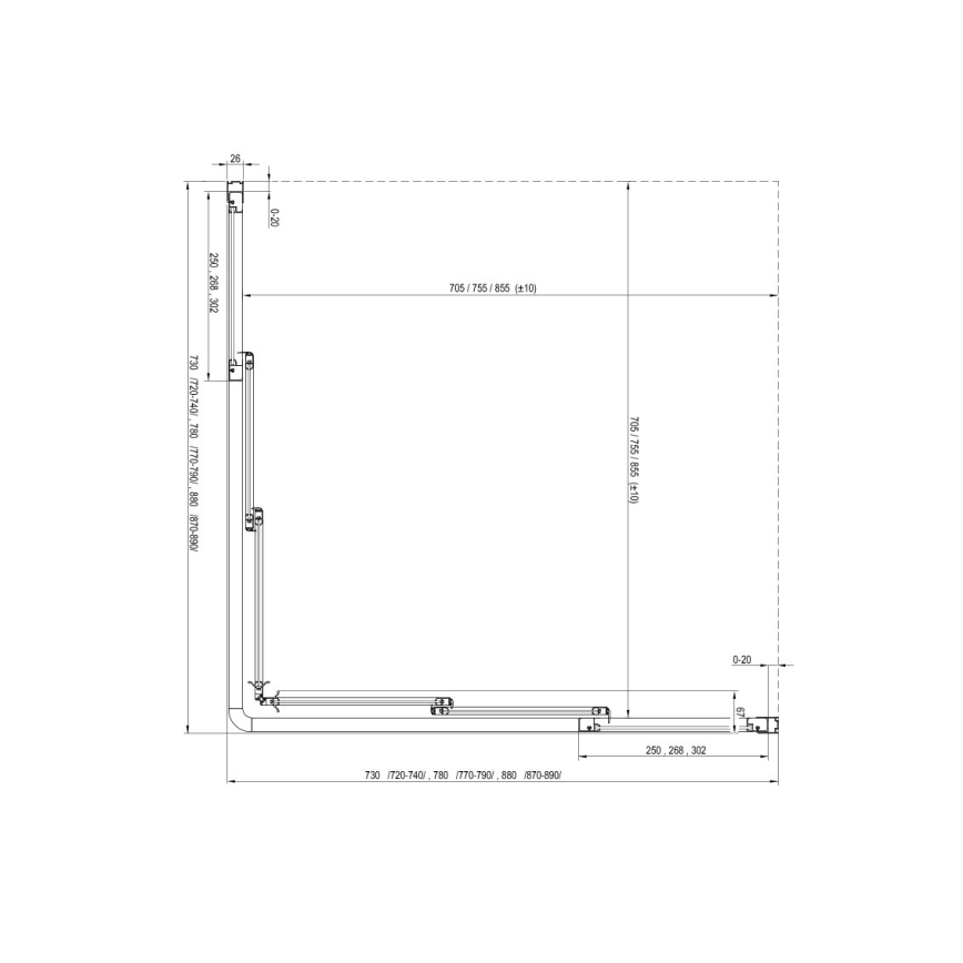 Ravak 15V701R2Z1 - SUPERNOVA dušo durys 90x198 cm baltos